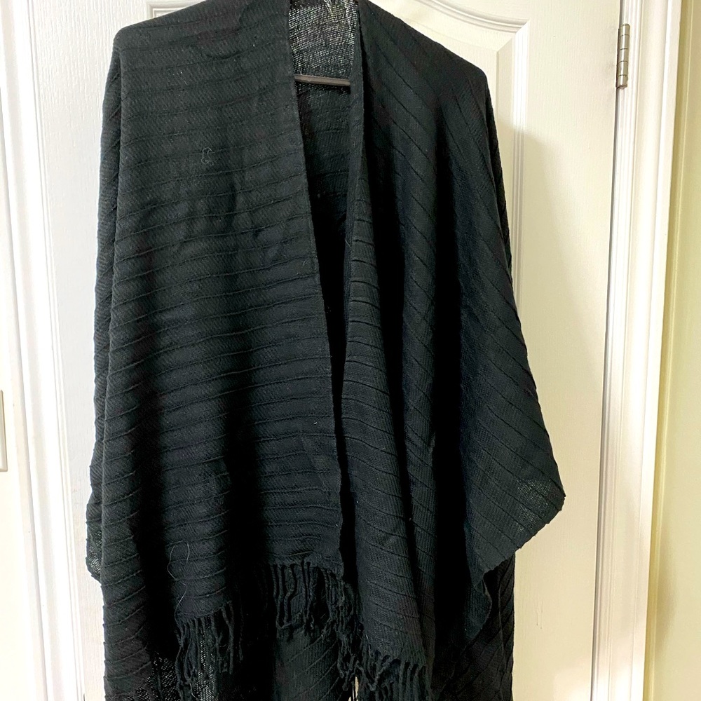 Warm poncho scarf